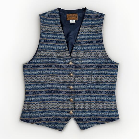 Pendleton Jackets & Blazers - VTG Pendleton Originals Aztec Vest Women's Size 6 Wool Button USA Western